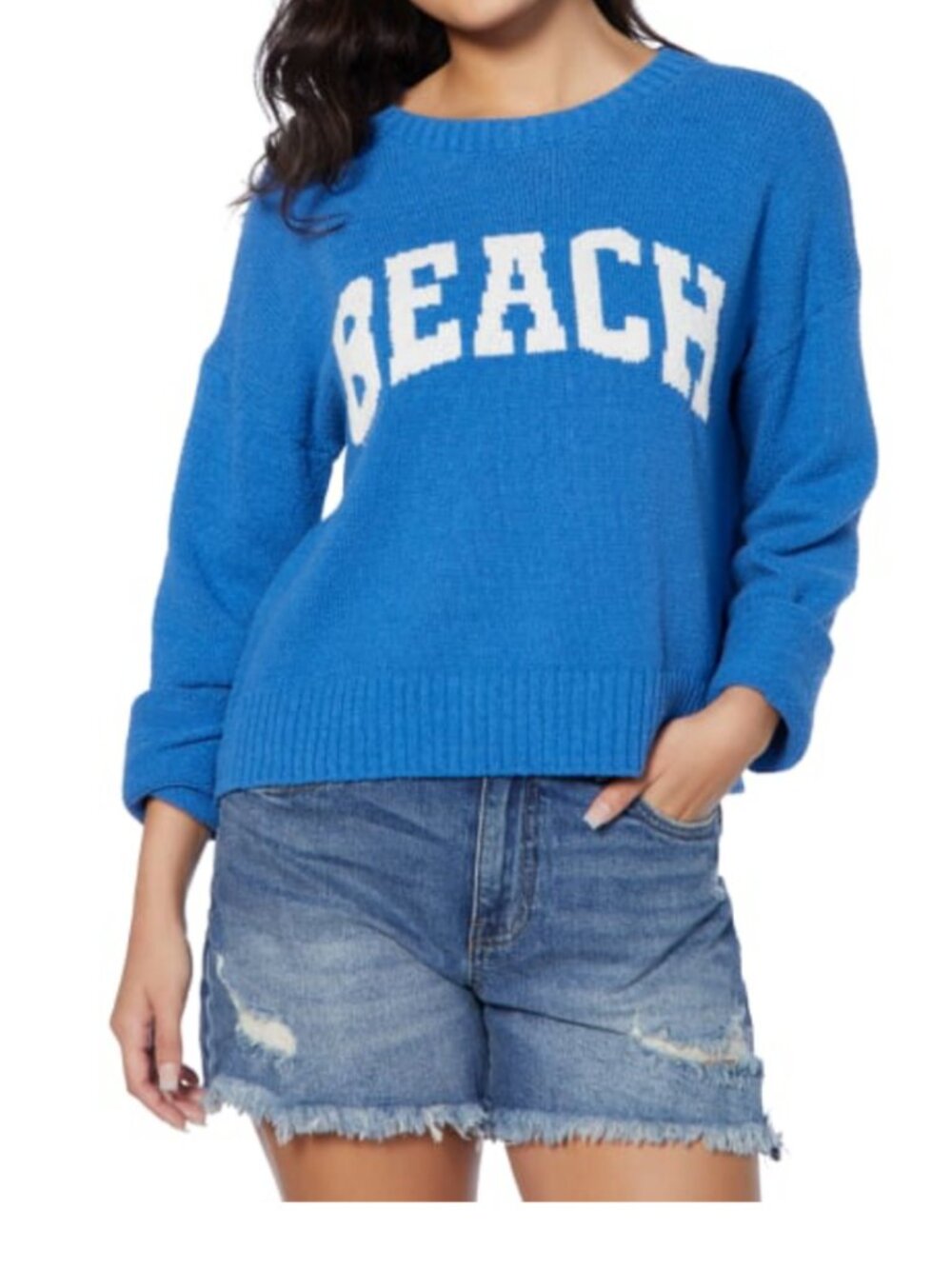 Z Supply BEACH Summer Sweater Blue Size M EUC